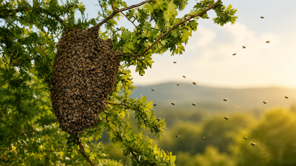 The Landscape of Intelligence beehive in golden afternoon light