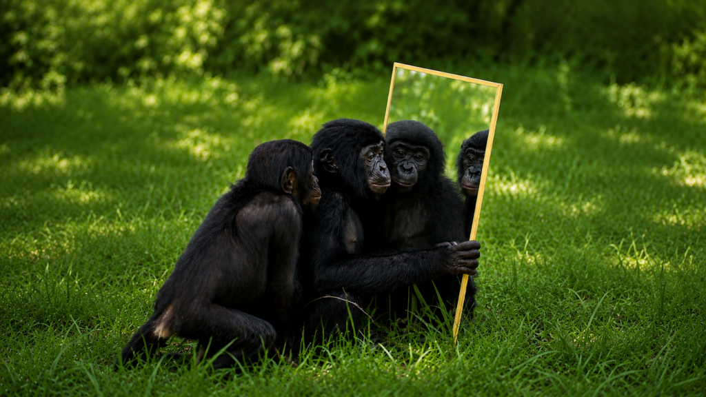 Animal Consciousness and the Convergence of Evidence chimps looking in the mirror